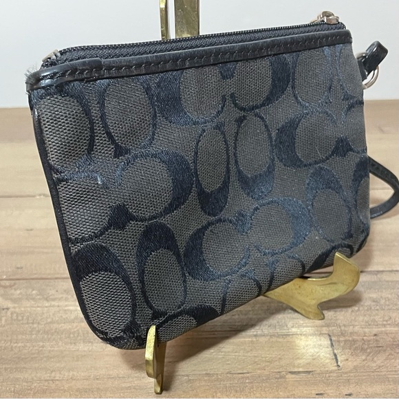 Coach logo cloth and leather wristlet coin purse. Great used condition. - Picture 3 of 4